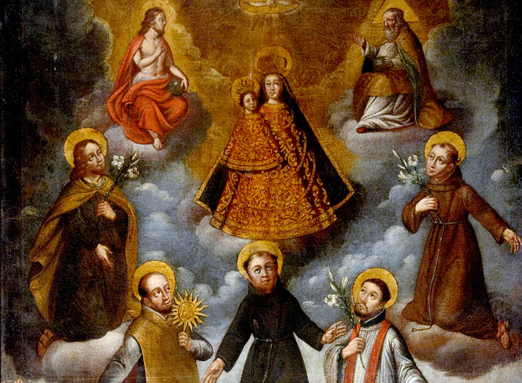 Heilige : Antonius, Maria, Franz v. Assisi, Rochus, Sebastian, Ignatius von Loyola, Rosalia.                 