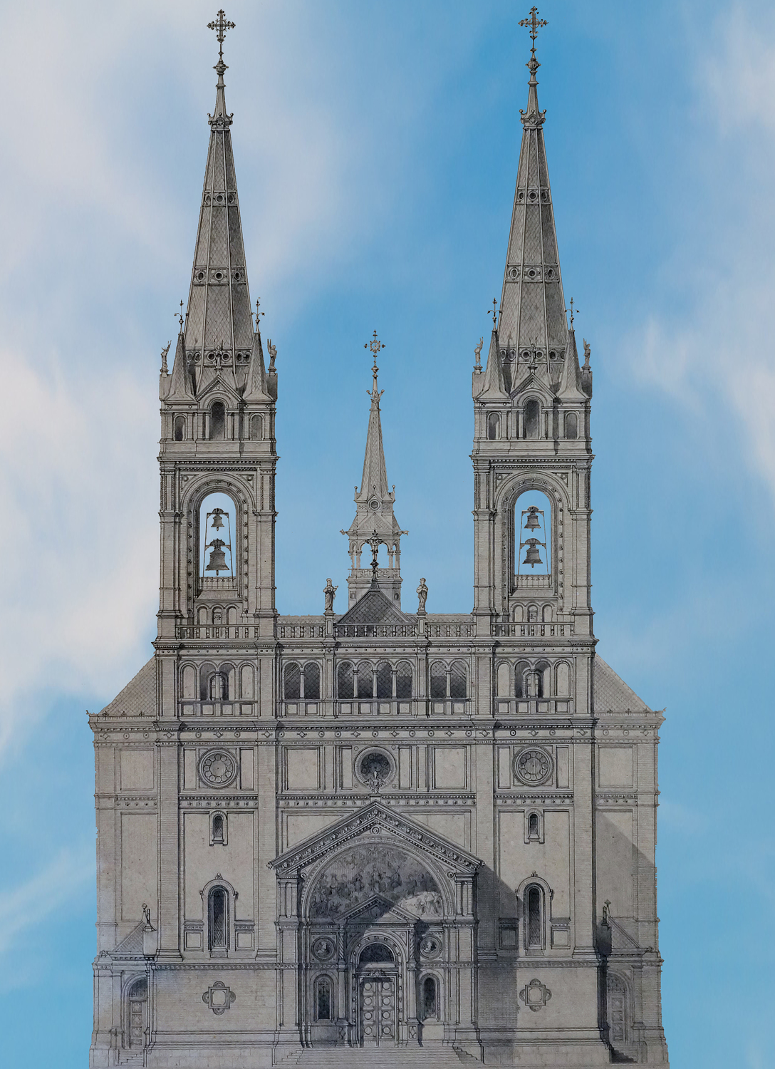 Plan der Breitenfelder Pfarrkirche von Alexander Wielemans Edler von Monteforte