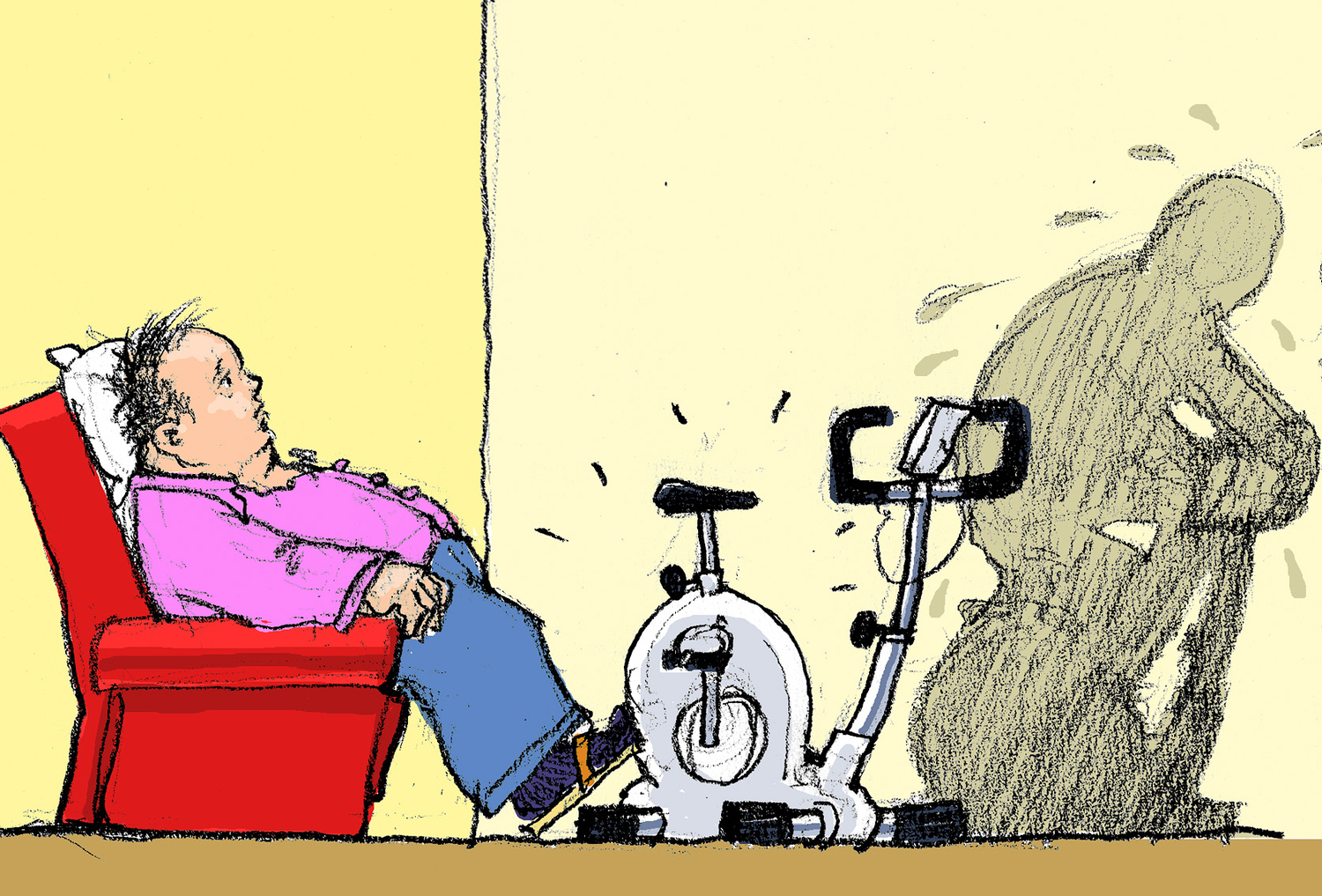 Zeichnung Der Geist ist willig, aber das Fleisch ist schwach