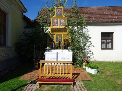 Feier des Fronleichnamsfestes in Ameis