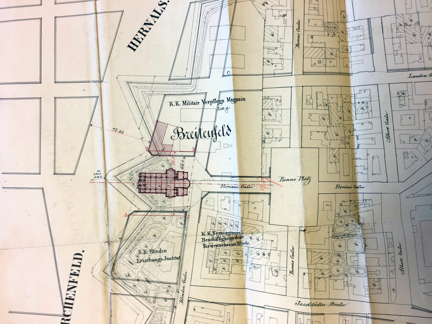 Bauplan aus dem Jahr 1886