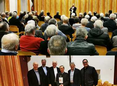 Am Foto von links nach rechts: Postenkommandant Alfred Schwarz, Pfarrer Thomas Marosch, Diözesanbischof Alois Schwarz, Obmann Karl Waldherr, Obmann Johann Trimmel, Kaplan Christoph Sperrer.