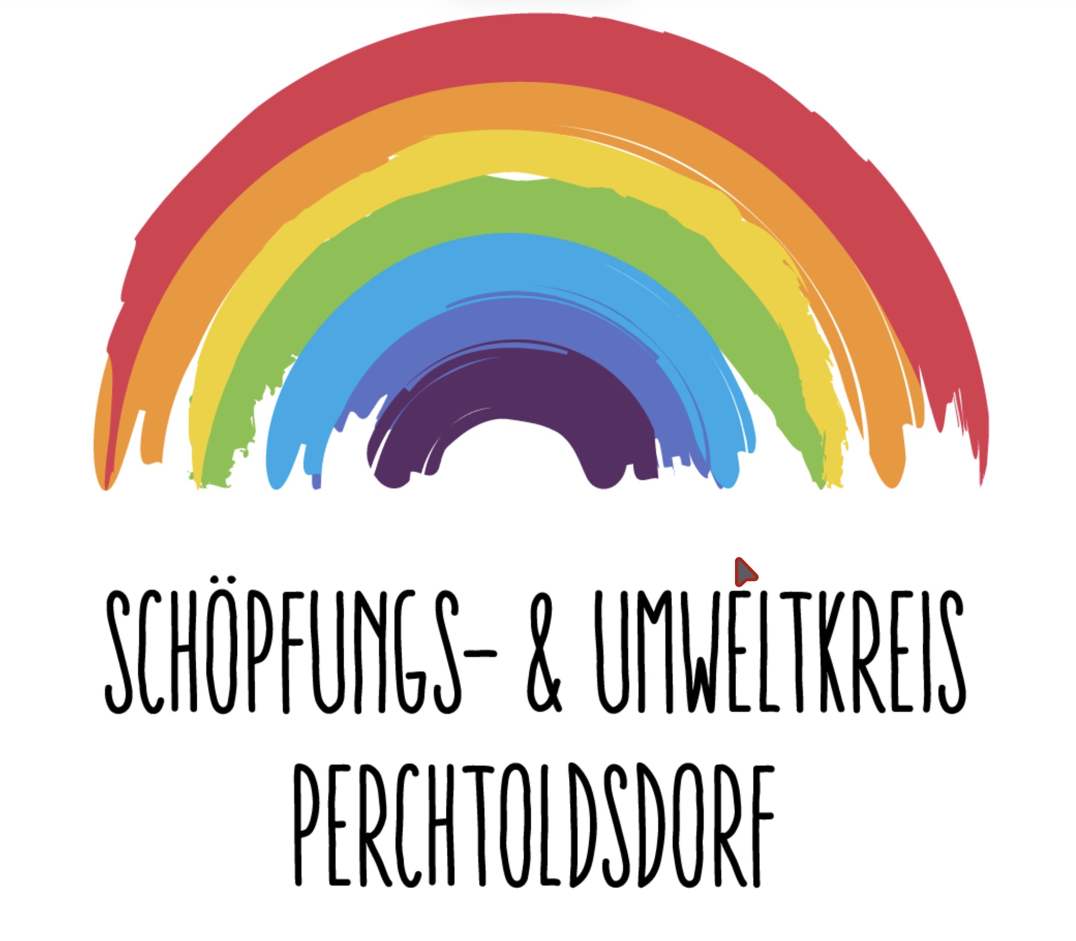 gemalter Regenbogen mit Schriftzug