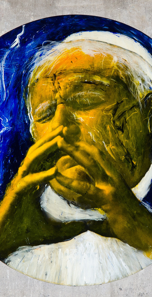 Bild / Tondo des sel. Papst Johannes Paul II. von Bernd Fasching