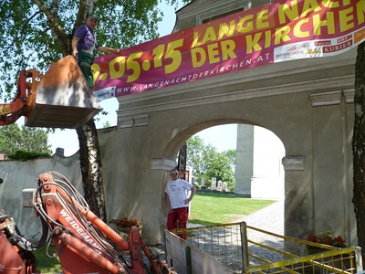 Vorbereitungsarbeiten zur Langen Nacht der Kirchen 2015