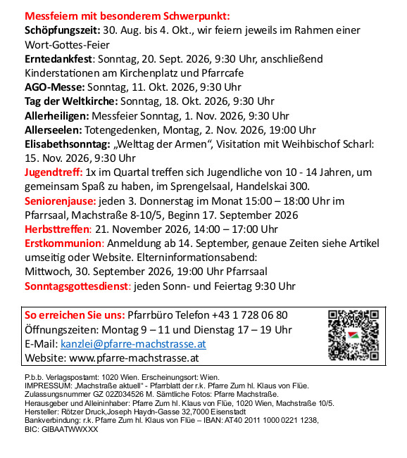 Pfarrblatt Seite 8 / Pfarre Machstraße