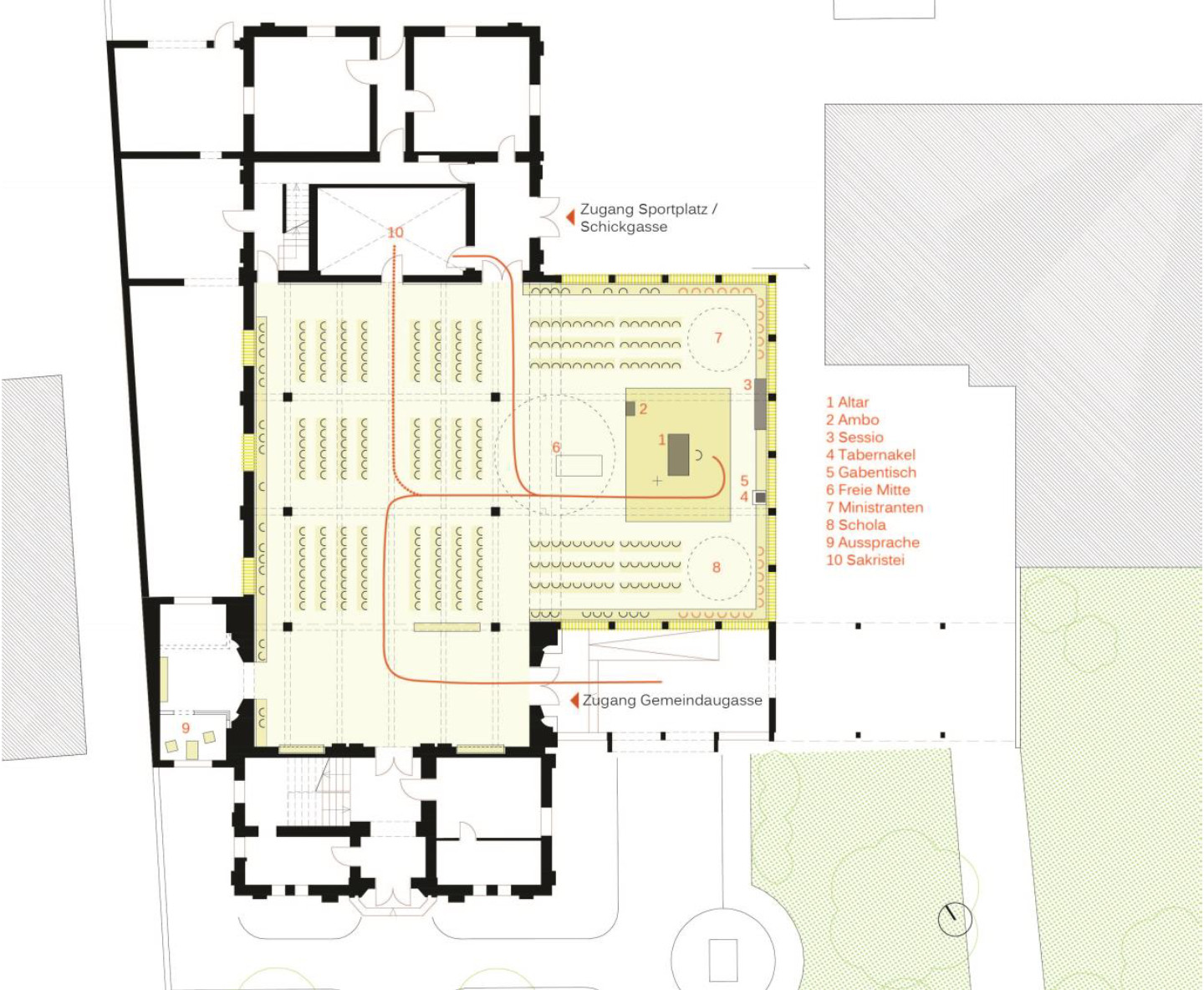 Möglicher Plan des Kirchenraumes