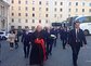 Ankunft von Kardinal Schönborn mit den Spielern des SK Rapids in Rom