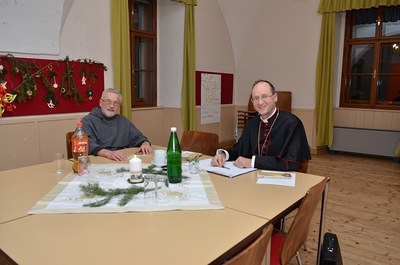 Bischof Turnovszky und Pater Norbert Kalcher