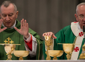 Papst Franziskus feiert die Hl. Messe / Mazur/catholicnews.org.uk