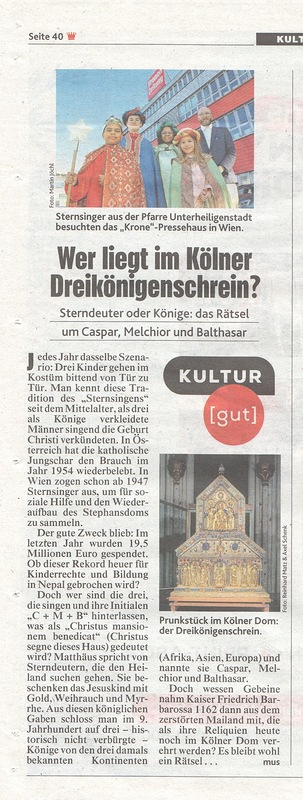 Sternsingeraktion 2026 der Pfarre Unterheiligenstadt