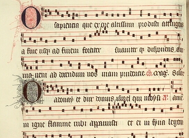 geschrieben 1335-1345 O sapientia quae ex ore Altissimi prodisti.... Oh Weisheit, hervorgegangen aus dem Munde des Höchsten.....