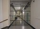 the empty corridor of a prison, no prisoners or guards