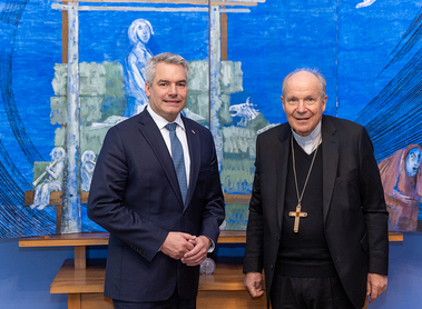 Vorweihnachtlicher Besuch von Bundeskanzler Nehammer bei Schönborn