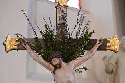 Feier des Palmsonntags in der Kirche in Wenzersdorf