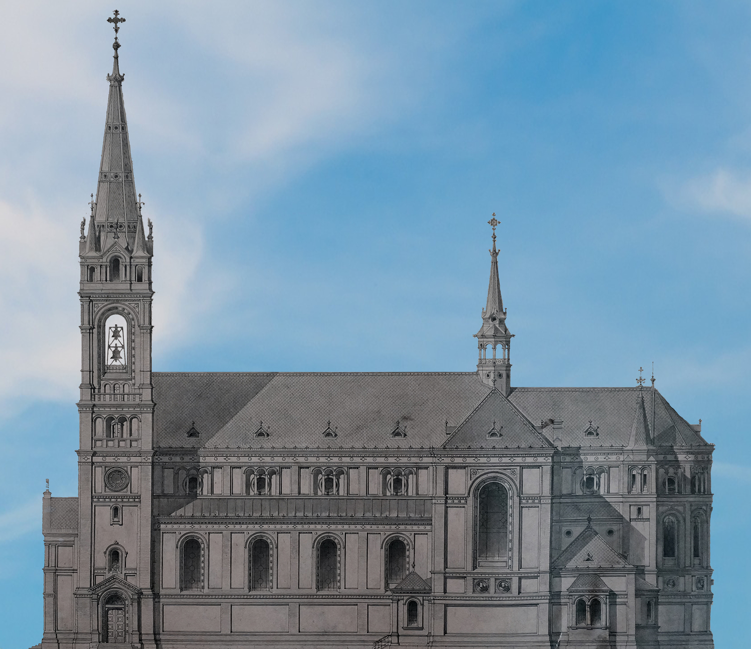 Plan der Breitenfelder Pfarrkirche von Alexander Wielemans Edler von Monteforte