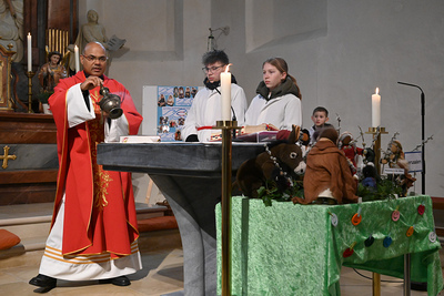 Feier des Palmsonntags in der Kirche in Wenzersdorf