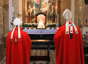 Kardinal Duka und Kardinal Schönborn beim Gebet
