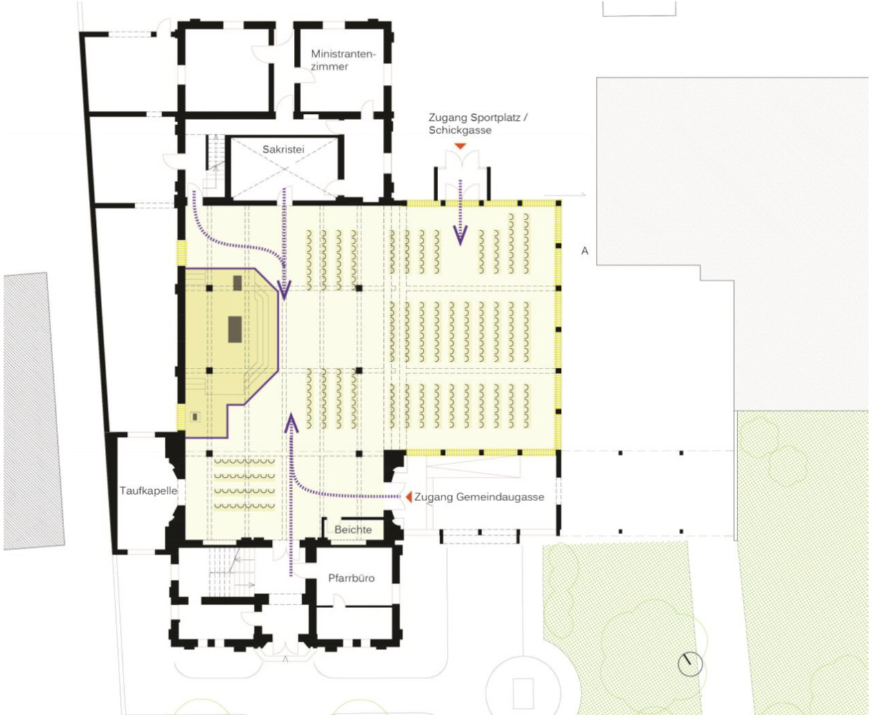 Aktueller Plan des Kirchenraumes
