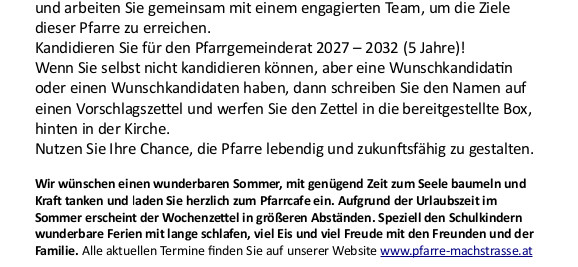 Wochenzettel Seite 5 / Pfarre Machstraße