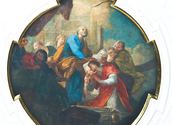 Der hl. Apostel Petrus weiht den hl. Stephanus zum ersten Diakon. Deckengemälde Obere Sakristei Stephansdom / kathbild.at/Rupprecht
