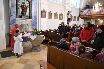 Feier des Palmsonntags in der Kirche in Wenzersdorf