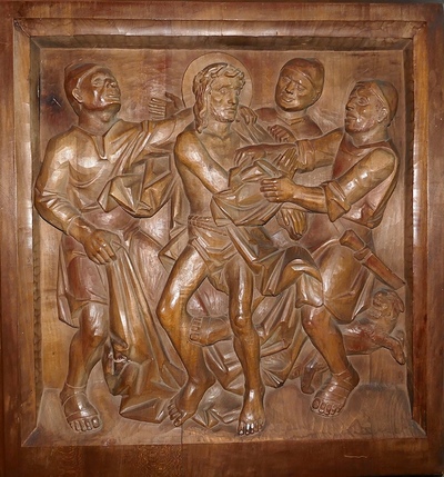 10. Station: Jesus wird seiner Kleider beraubt.