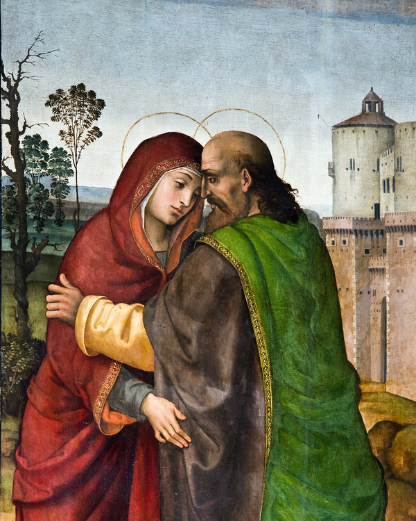 Der hl. Josef verabschiedet die hl. Gottesmutter Maria
