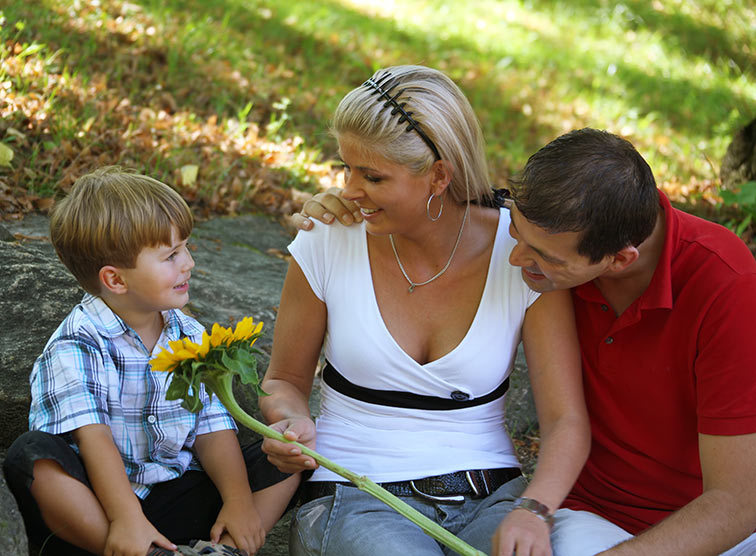 Familie im Gespräch
