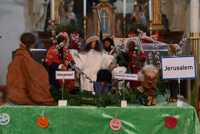 Feier des Palmsonntags in der Kirche in Wenzersdorf