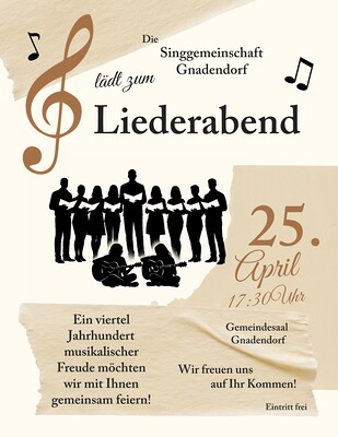 Einladungsplakat zum Liederabend