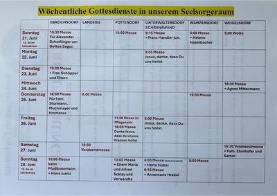 KW 26 Gottesdienstordnung