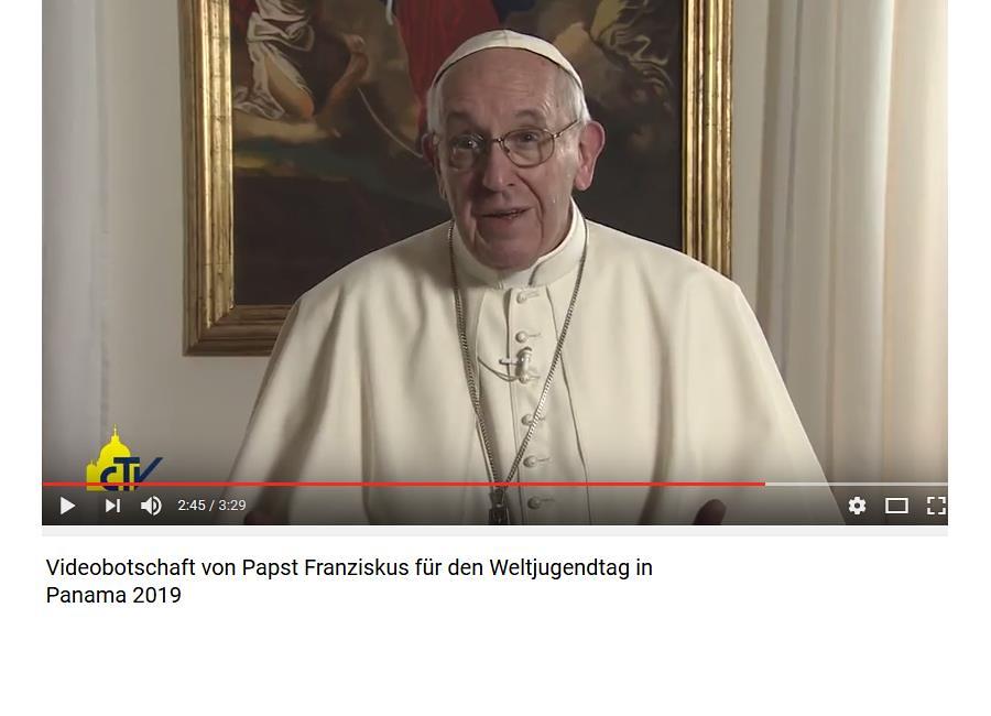 Botschaft zum diesjährigen Weltjugendtag.