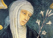 Caterina von Siena, Fresko aus dem 14. Jahrhundert/Wiki,GNU