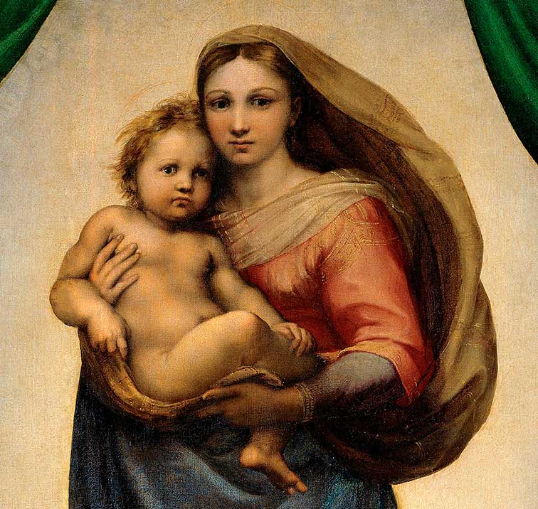 RAFAEL Madonna, Sixtina_(Gemäldegalerie Alter Meister Dresden, 1513-