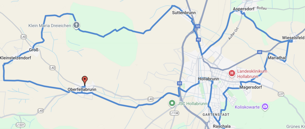 Routenplan Radln+Betn