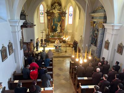 Feier der Florianimesse in der Kirche in Wenzersdorf