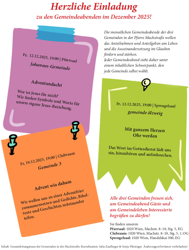 Einladungsbrief Seite 1 / Pfarre Machstraße