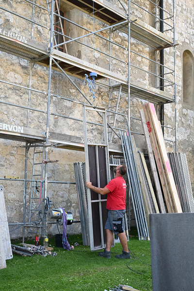 Aufbau des Baugerüstes