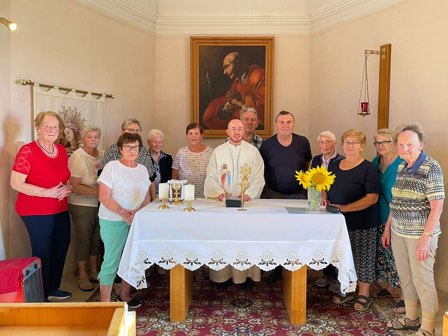 Gemeinsam Gottesdienst feiern in der Kapelle in Olgersdorf