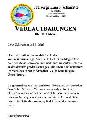 Wort des Pfarrers