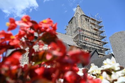 Gerüstaufbau im Finale