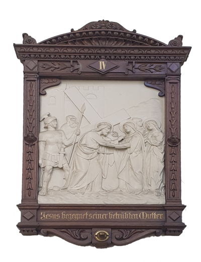 Jesus begegnet seiner betrübten Mutter