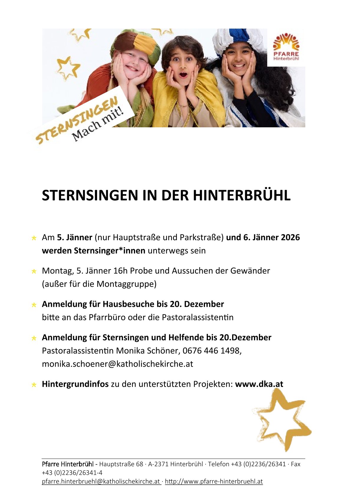 Sternsingen 2026 / Monika Schöner Sternsingen 2026