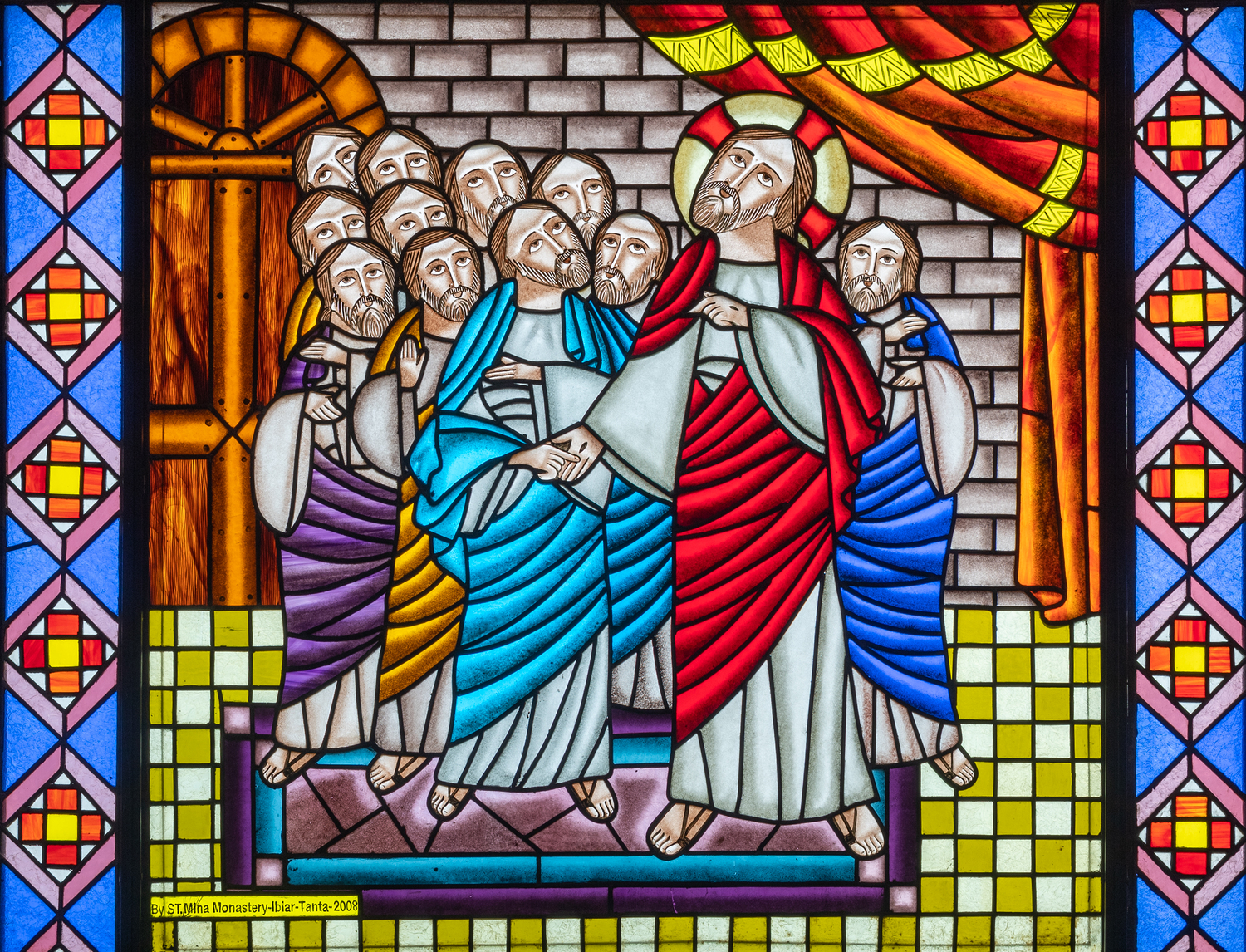 Christus erscheint nach seiner Auferstehung den verängstigten Aposteln. Er sendet sie aus und erteilt ihnen die Vollmacht zur Sündenvergebung (Einsetzung Bußsakrament). Thomas ist nicht dabei und will es erst glauben, wenn er seine Finger in Christis