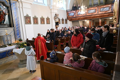Feier des Palmsonntags in der Kirche in Wenzersdorf