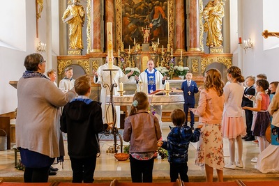 Feier der heurigen Erstkommunion am Hochfest Christi Himmelfahrt
