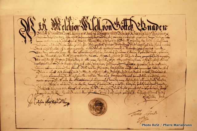 Seitengang, Genehmigung der Wallfahrten durch Kard. Khlesl, 1615