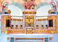 Marmoraltar, flankiert von Engelsstatuen, die auf die Gegenwart Christi im Tabernakel hinweisen