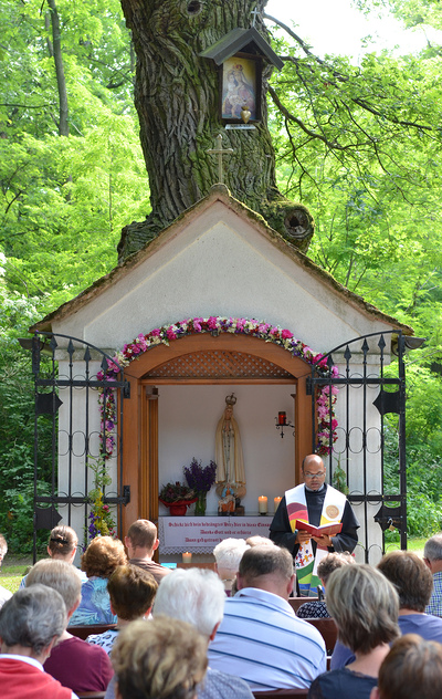 Maiandacht der Pfarren Asparn, Gnadendorf, Michelstetten und Wenzersdorf bei der Bildeichenkapelle